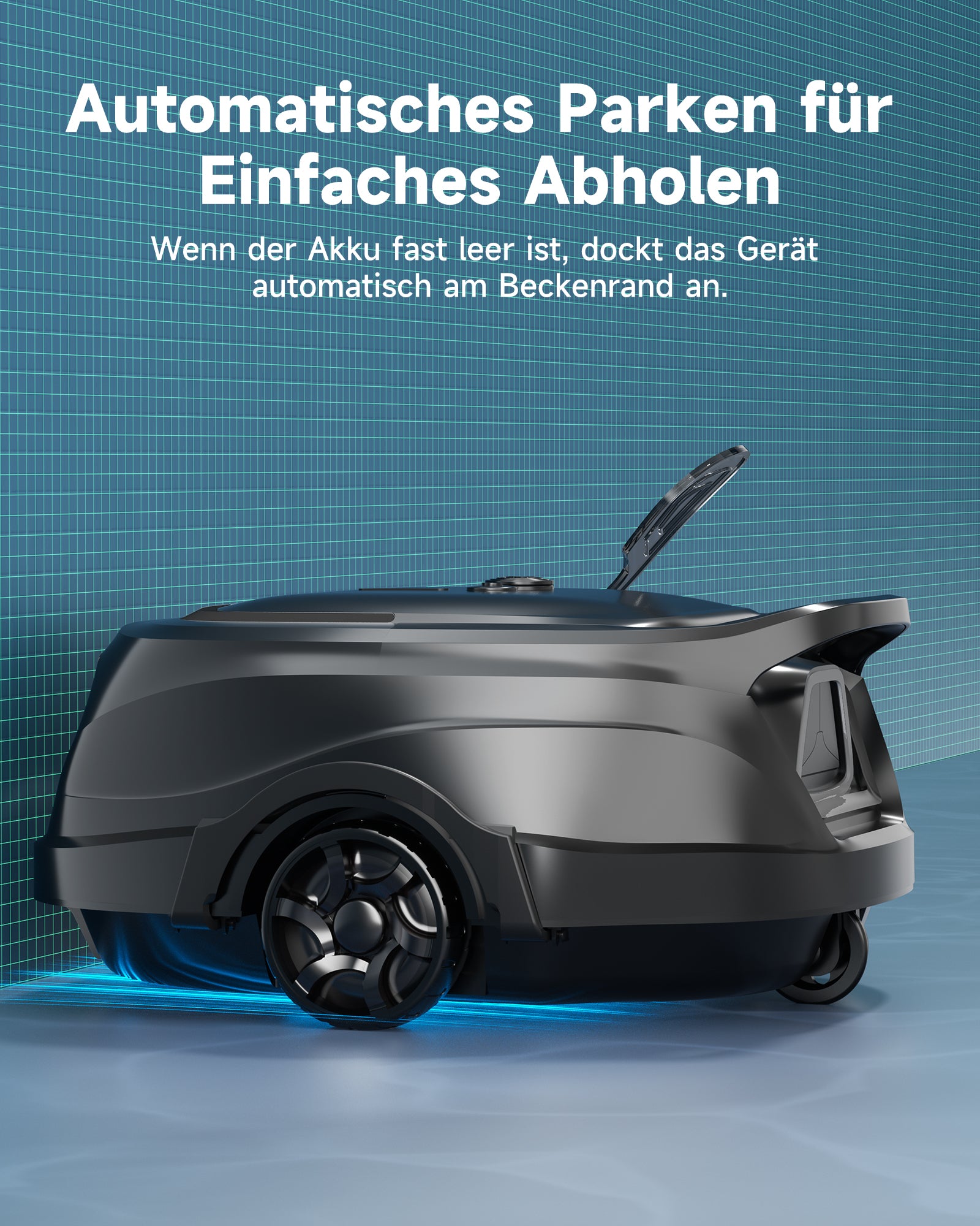 WYBOT A1max Kabelloser Poolroboter, Poolroboter Akku 130 Min Laufzeit, Doppelsiebe, Reinigt Flache Aufstellpools Bis 110 M², Ideal für Poolroboter für Aufstellpool,Waldgrün