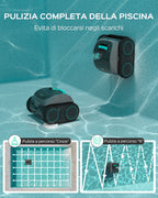 WYBOT C1-Plus Robot Piscina Pareti e Fondo, per Piscine interrate & Fuori Terra, 160min autonomia, Pulizia 4-in-1 (160m²), Navigazione Smart & App, Verde Grigio