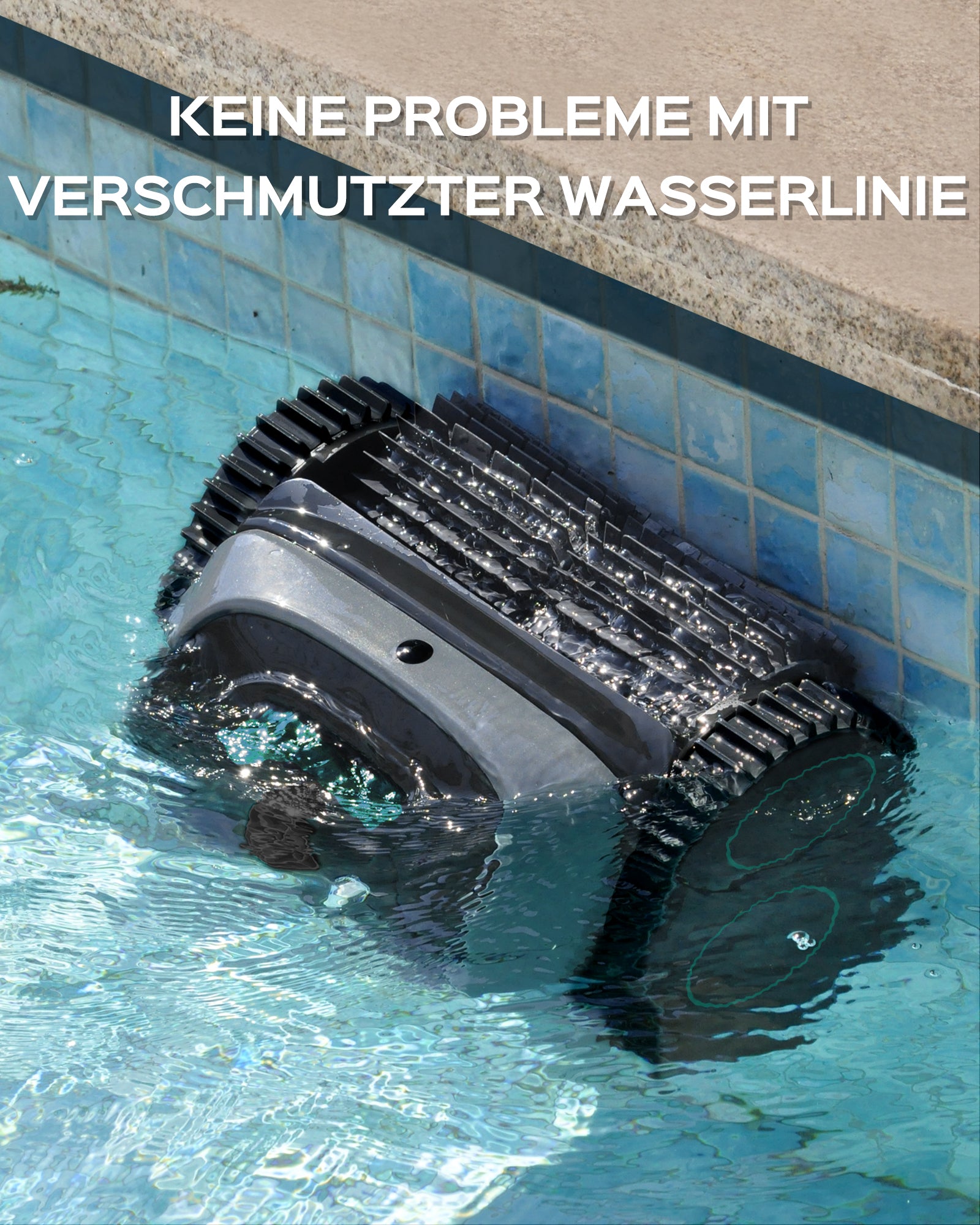 WYBOT C1-Plus Poolroboter für Einbau- & Überbaupools, Poolroboter Akku: 160 Min, Laufzeit. 4-in-1 Poolroboter Akku Wand und Boden Reinigung bis 160m², Smart Navigation & App - Graugrün