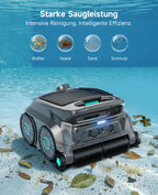WYBOT OS600 Poolroboter Akku Für Wand Und Boden, Kabelloser Poolroboter Mit 120 Min Laufzeit, Intelligente Navigation, Auto-Park Für Inground- Und Aufstellpools,Graugrün