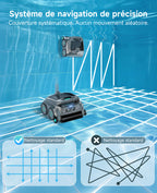 WYBOT OS600 Robot Piscine Sans Fil, Nettoyage Fond Et Parois, Autonomie 120 Min, Navigation Intelligente, Stationnement Automatique, Pour Piscines Enterrées Et Hors-Sol, Vert-Gris