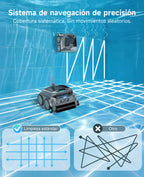 WYBOT OS600 Robot Piscina Limpiafondos, Inalámbrico, 120 Min Autonomía, Limpia Fondo Y Paredes, Navegación Inteligente, Para Piscinas Enterradas Y Sobre Suelo,Gris Verdoso