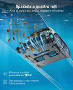 WYBOT OS600 Robot Piscina, Senza Fili, Pulizia Fondo E Pareti, Autonomia 120 Min, Navigazione Intelligente, Parcheggio Automatico, Per Piscine Interrate E Fuori Terra, Verde Grigiastro