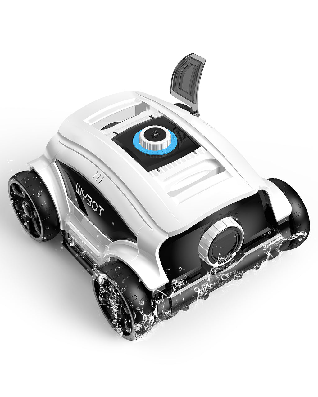 WYBOT Osprey 300II Poolroboter Akku Kabellos Poolsauger Roboter,Automatisch Parken,Poolreiniger Für Aufstellpools Bis 100 m²,Große Bürste & Saugöffnungen,Verstellbare Düse,120 Min (Schwarzweiß)