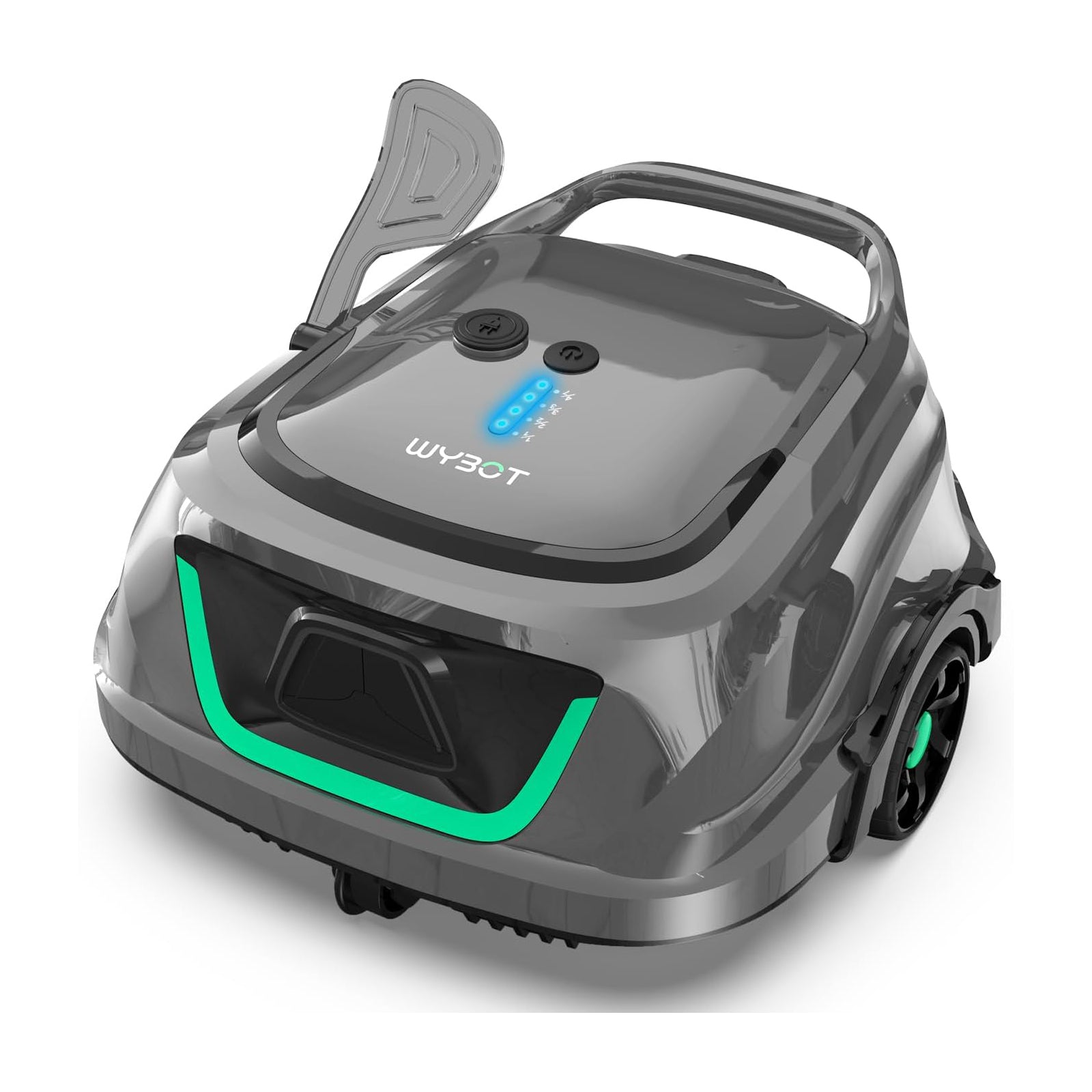 WYBOT A1max Kabelloser Poolroboter, Poolroboter Akku 130 Min Laufzeit, Doppelsiebe, Reinigt Flache Aufstellpools Bis 110 M², Ideal für Poolroboter für Aufstellpool,Salbeigrün
