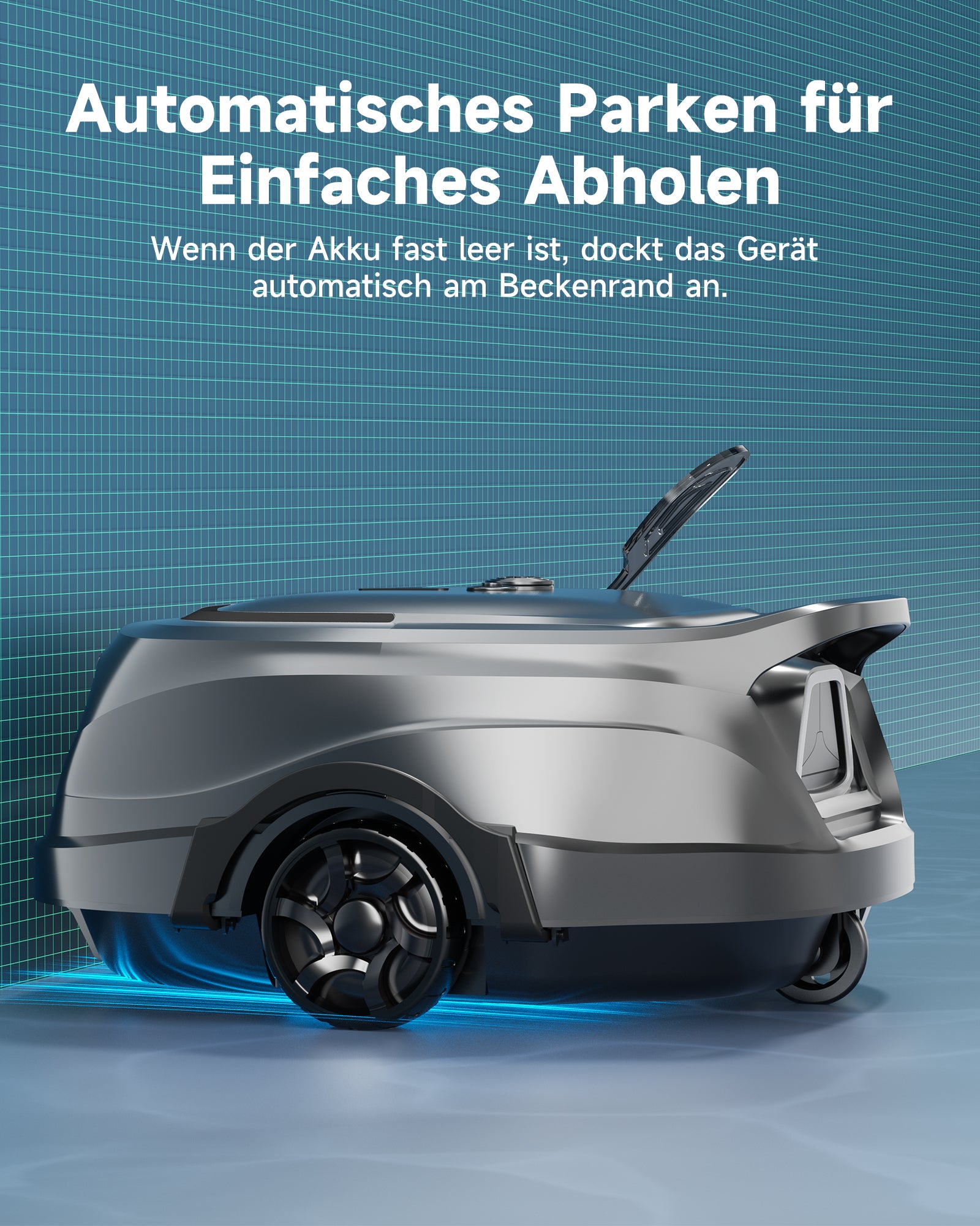 WYBOT A1max Kabelloser Poolroboter, Poolroboter Akku 130 Min Laufzeit, Doppelsiebe, Reinigt Flache Aufstellpools Bis 110 M², Ideal für Poolroboter für Aufstellpool,Salbeigrün