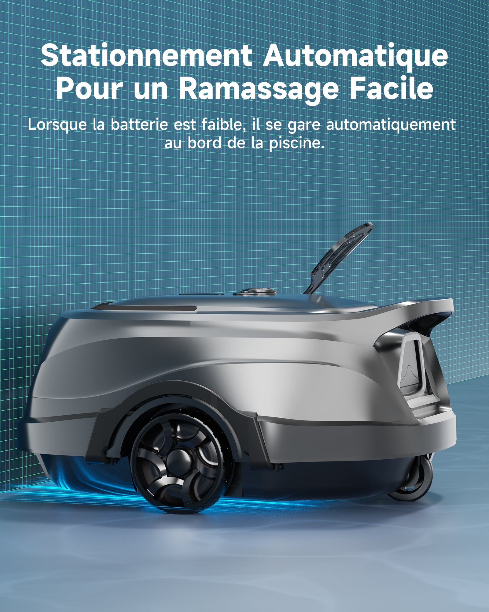 WYBOT A1max Robot Piscine sans Fil pour Piscines Hors-Sol, Aspirateur Automatique, Robot Piscine 130 Min Autonomie, Double Filtration, LED, Charge 2h, 4 Modes,Vert Sauge