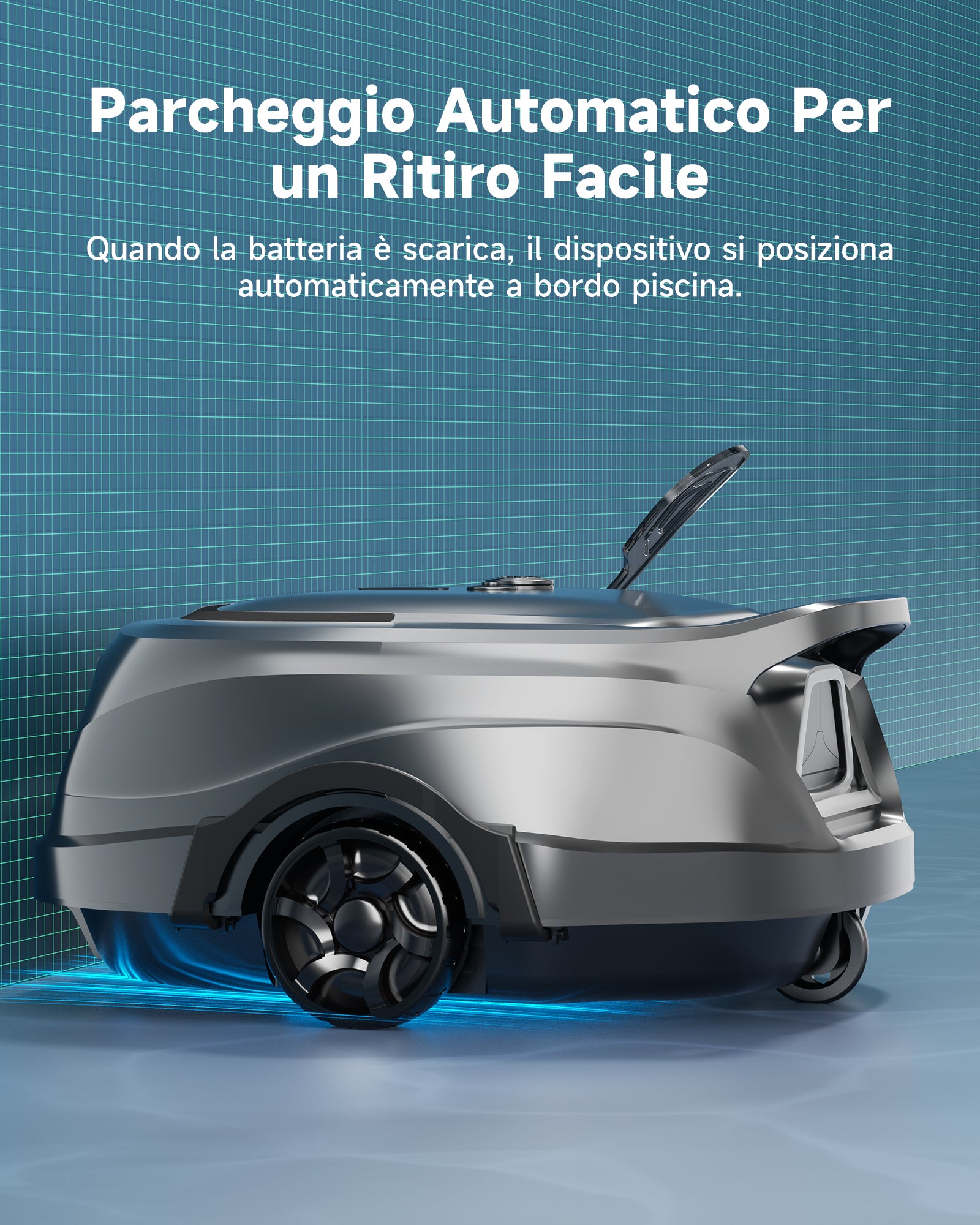 WYBOT A1max Robot Piscina Inalámbrico, Autonomía 130 Min, Doble Tamiz, Limpia Piscinas Sobre Suelo Planas Hasta 110 M², Limpiafondos Piscina Automático,Verde Salvia