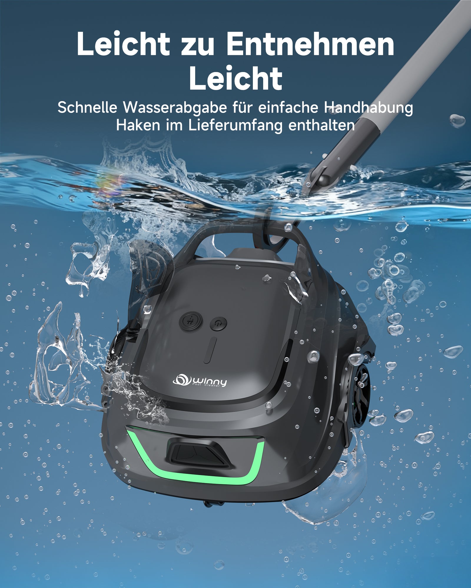 WYBOT A1p Poolroboter Akku mit Doppelfilter, 120 Min Laufzeit, Starker Kabelloser Poolroboter für Aufstellpool & Flache Pools, Entfernt Schmutz, Auto-Park，Olivgrün