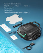 WYBOT A1p Robot Piscina Inalámbrico, Autonomía 120 Min, Doble Tamiz, Limpia Piscinas Sobre Suelo Planas Hasta 100 M², Limpiafondos Piscina Automático, Verde Oliva