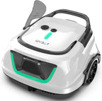 WYBOT A1max Kabelloser Poolroboter, Poolroboter Akku 130 Min Laufzeit, Doppelsiebe, Reinigt Flache Aufstellpools Bis 110 M², Ideal für Poolroboter für Aufstellpool,Milchweißgrün
