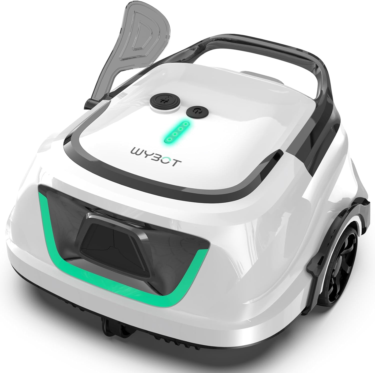 WYBOT A1max Robot Piscine sans Fil pour Piscines Hors-Sol, Aspirateur Automatique, Robot Piscine 130 Min Autonomie, Double Filtration, LED, Charge 2h, 4 Modes,Vert Blanc Laiteux