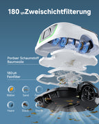 WYBOT A1max Kabelloser Poolroboter, Poolroboter Akku 130 Min Laufzeit, Doppelsiebe, Reinigt Flache Aufstellpools Bis 110 M², Ideal für Poolroboter für Aufstellpool,Milchweißgrün