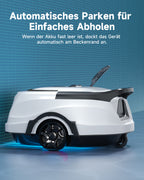 WYBOT A1max Kabelloser Poolroboter, Poolroboter Akku 130 Min Laufzeit, Doppelsiebe, Reinigt Flache Aufstellpools Bis 110 M², Ideal für Poolroboter für Aufstellpool,Milchweißgrün