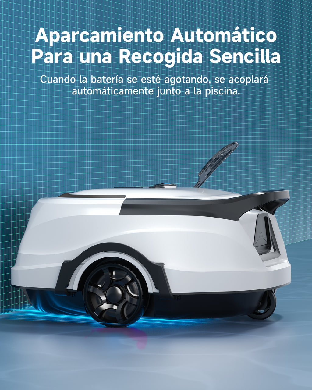 WYBOT A1max Robot Piscina Inteligente, Doble Filtración, Autonomía 130 Min, Limpiafondos Piscina Potente Inalámbrico para sobre Suelo Y Planas, Auto-Estacionamiento,Verde Blanco lechoso