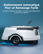 WYBOT A1max Robot Piscine sans Fil pour Piscines Hors-Sol, Aspirateur Automatique, Robot Piscine 130 Min Autonomie, Double Filtration, LED, Charge 2h, 4 Modes,Vert Blanc Laiteux