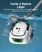 WYBOT A1max Robot Piscine sans Fil pour Piscines Hors-Sol, Aspirateur Automatique, Robot Piscine 130 Min Autonomie, Double Filtration, LED, Charge 2h, 4 Modes,Vert Blanc Laiteux