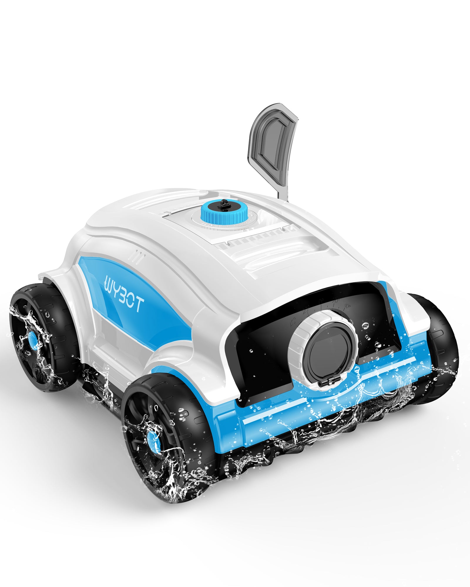 WYBOT Osprey 300II Poolroboter Akku Kabellos Poolsauger Roboter,Automatisch Parken,Poolreiniger Für Aufstellpools Bis 100 m²,Große Bürste & Saugöffnungen,Verstellbare Düse,120 Min (Weiß-Blau)