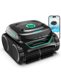 WYBOT C2 Limpiafondos Piscina Robot Inalámbrico, 3 Motores, Doble Filtración, Limpieza Paredes y Línea de Agua, Autonomía 180 Min, para Piscinas Enterradas Hasta 150㎡, App(Verde carbón-Verde)