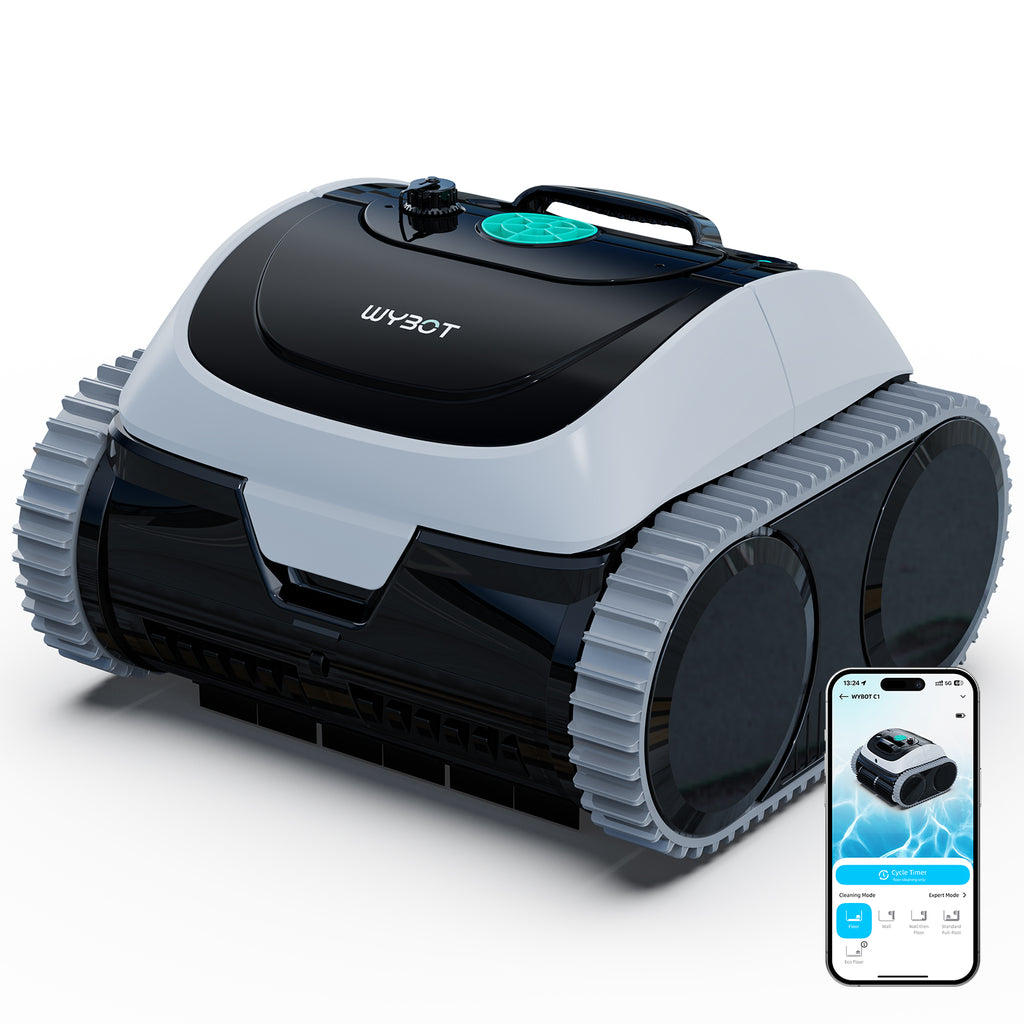 WYBOT Poolroboter C1-P: 4-in-1 kabelloser Poolsauger (poolroboter akku Wand und Boden) mit starker Saugkraft, 5 Modi, Navigation&App, für Pools bis 155m² – Frostnachtgrün