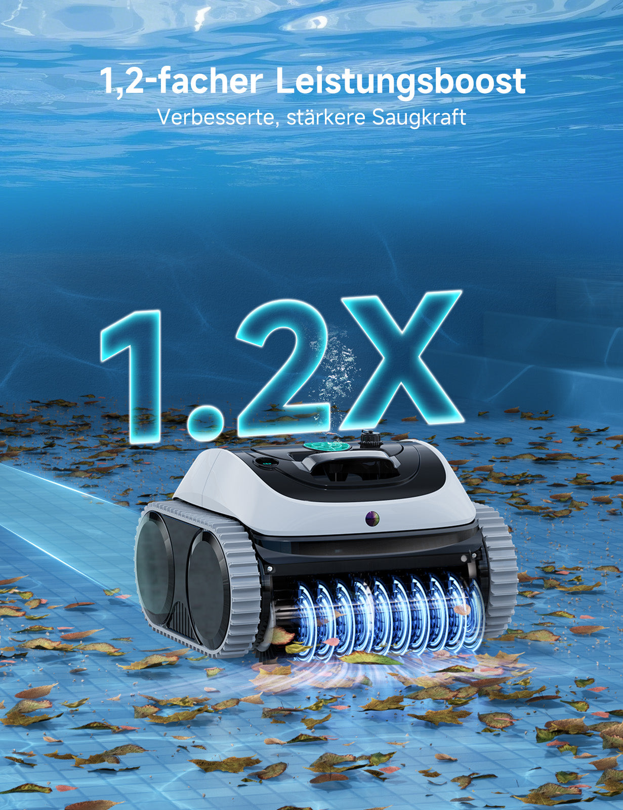WYBOT Poolroboter C1-P: 4-in-1 kabelloser Poolsauger (poolroboter akku Wand und Boden) mit starker Saugkraft, 5 Modi, Navigation&App, für Pools bis 155m² – Frostnachtgrün