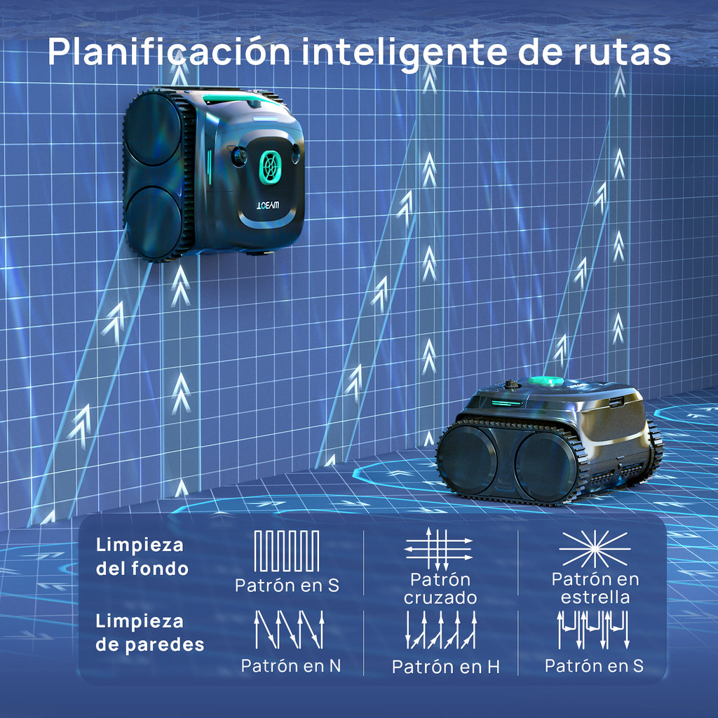 WYBOT C2 Vision Plus Robot de Piscina sin Cable con cámara IA, Robot batería Paredes y Fondo: Potente succión, Doble Filtro, 8 Modos, para Piscinas enterradas 210 m² – Verde Medianoche