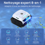 WYBOT C2 Vision Plus Robot de Piscine sans Fil avec caméra IA, Robot Batterie parois et Fond : Aspiration puissante, Double Filtre, 8 Modes, pour piscines enterrées 210 m² – Vert Plume de Givre