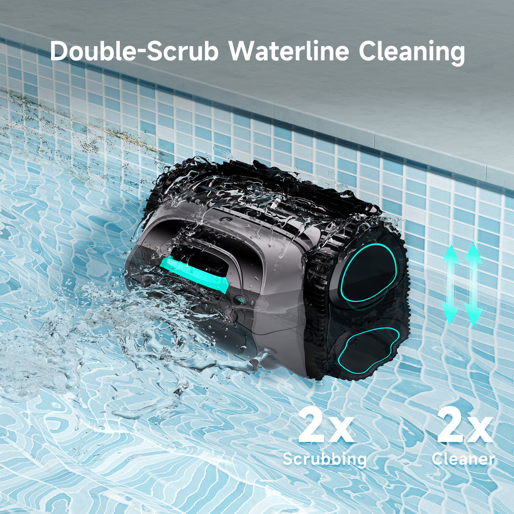WYBOT C1 Robotic Pool Vacuum for Inground Pools, 4-in-1 Above Ground Cordless Pool Cleaner Lasts 160 Mins Runtime, Smart Navigation, Support App Control, Tech Grey