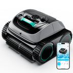 WYBOT C1 Robotic Pool Vacuum for Inground Pools, 4-in-1 Above Ground Cordless Pool Cleaner Lasts 160 Mins Runtime, Smart Navigation, Support App Control, Tech Grey