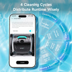 WYBOT C1 Robotic Pool Vacuum for Inground Pools, 4-in-1 Above Ground Cordless Pool Cleaner Lasts 160 Mins Runtime, Smart Navigation, Support App Control, Tech Grey