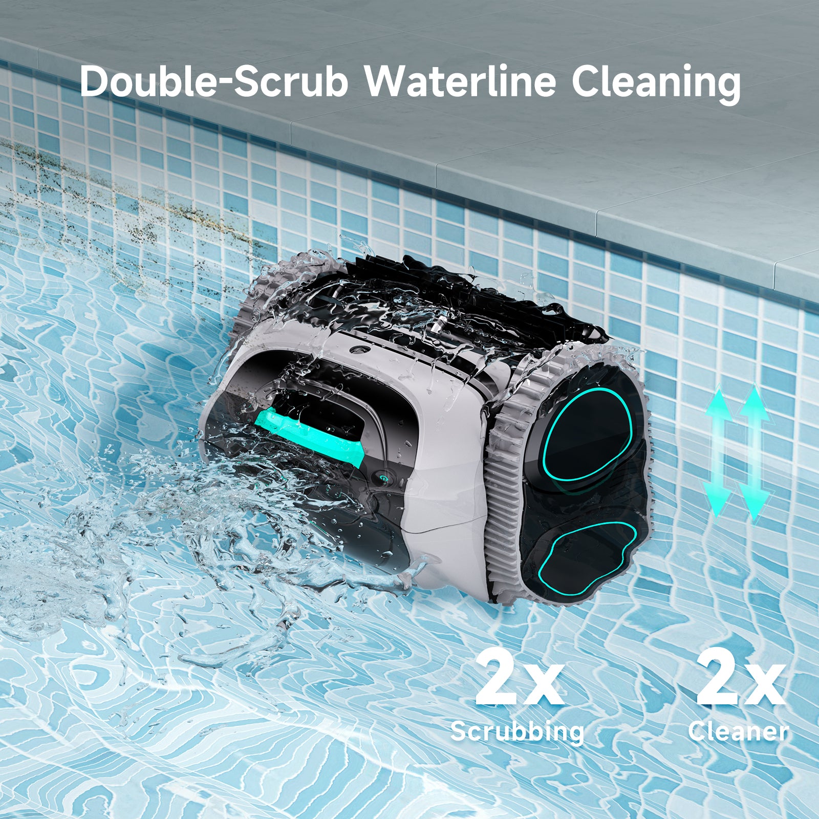 (2026 Upgarde) WYBOT C1 Cordless Robot Vacuum for Inground Pools, 4-in-1 Smart Pool Cleaner for Above Ground Pool up to 1,614 Sq.ft, Wall & Waterline Cleaning, 150 Mins Runtime - Grey with White